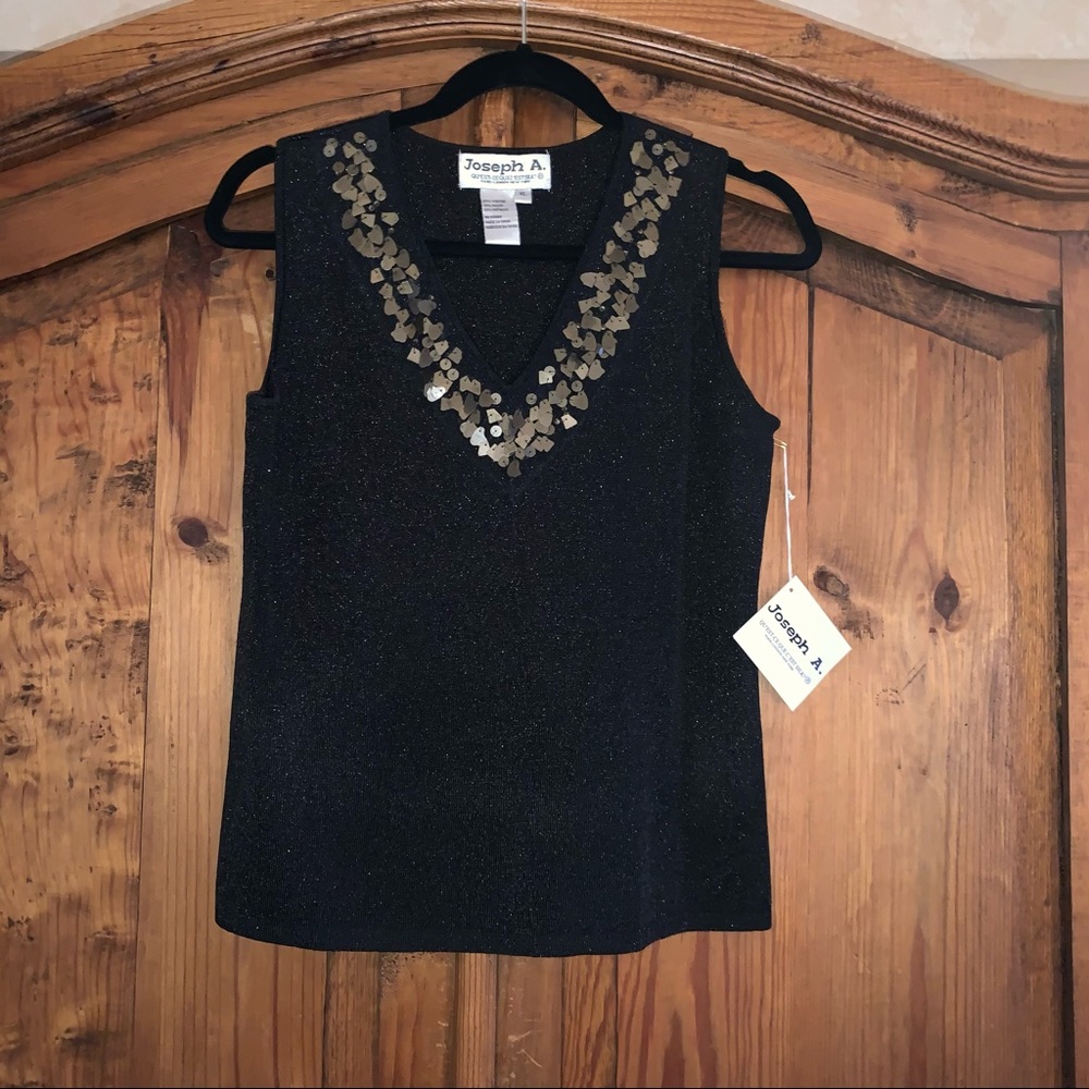 Joseph A. black dressy sleeveless sweater